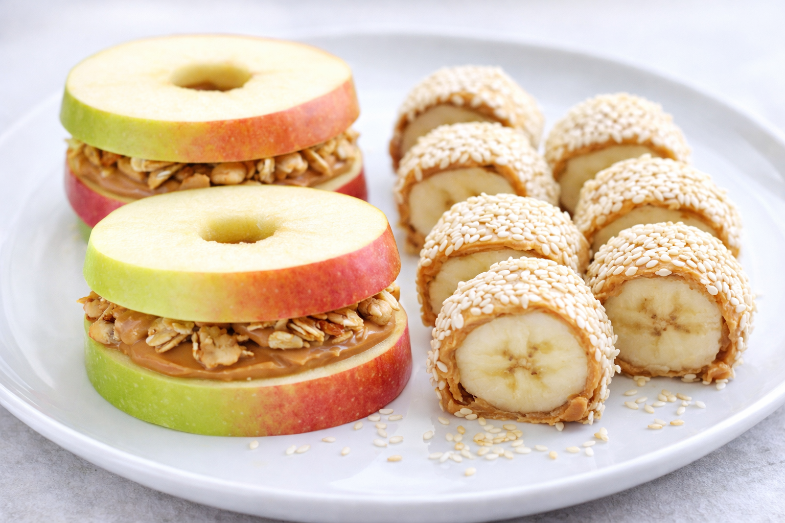 Bunte Auswahl einfacher Kinder Snacks