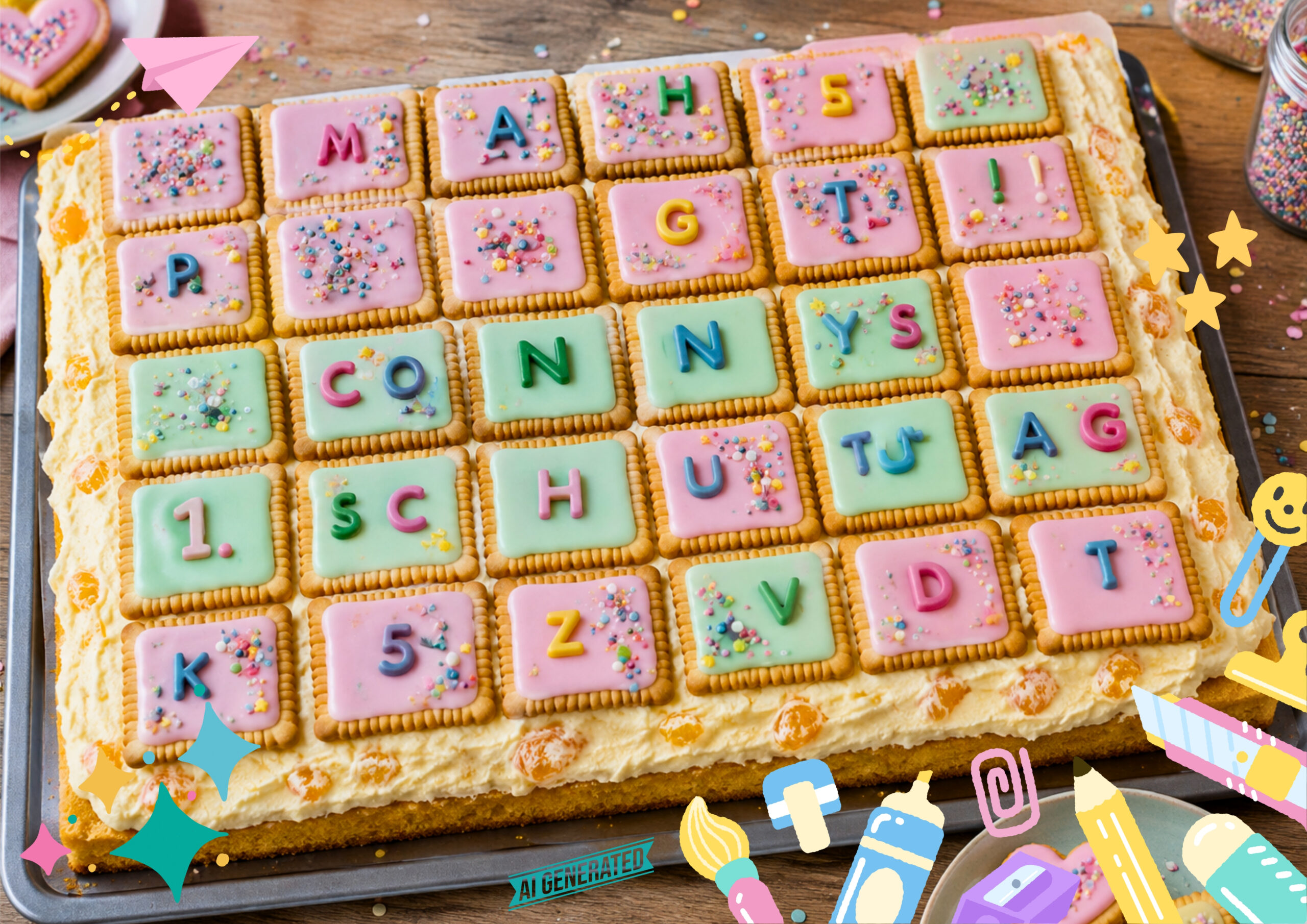 Kuchen zur Einschulung – festlich gedeckter Tisch zur Einschulungsfeier